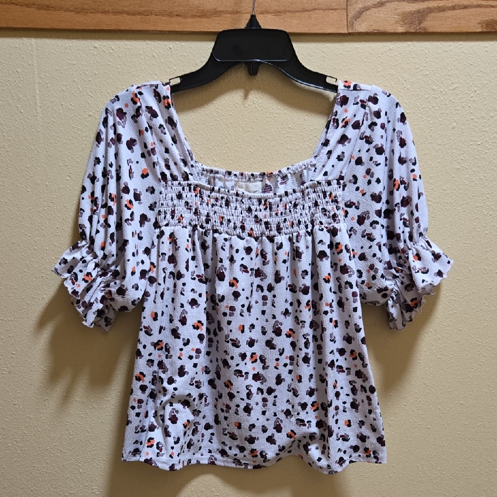 Melloday Squarw Neck Printed Top